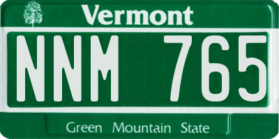 VT license plate NNM765
