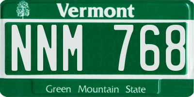 VT license plate NNM768