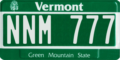 VT license plate NNM777