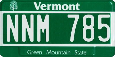 VT license plate NNM785