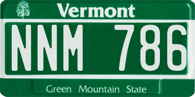 VT license plate NNM786
