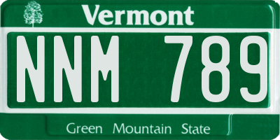 VT license plate NNM789