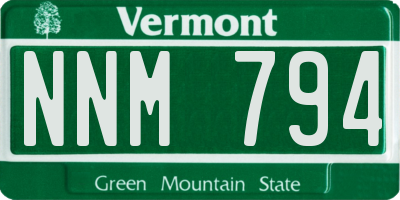 VT license plate NNM794