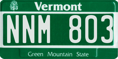 VT license plate NNM803