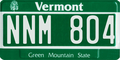 VT license plate NNM804