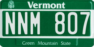 VT license plate NNM807