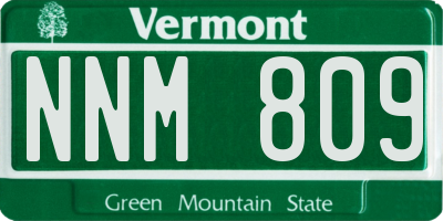 VT license plate NNM809