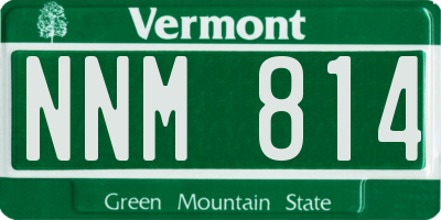 VT license plate NNM814
