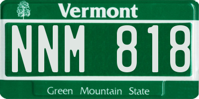 VT license plate NNM818