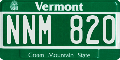 VT license plate NNM820