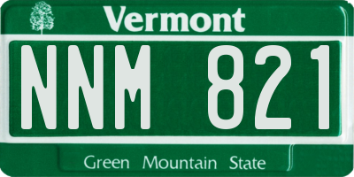 VT license plate NNM821
