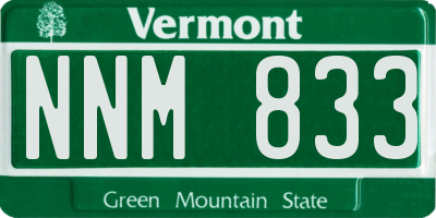 VT license plate NNM833