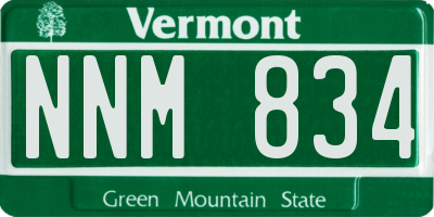 VT license plate NNM834