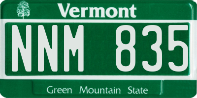 VT license plate NNM835
