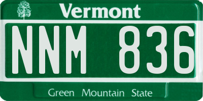 VT license plate NNM836