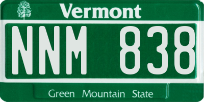 VT license plate NNM838