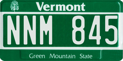 VT license plate NNM845