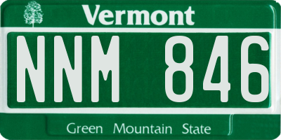 VT license plate NNM846