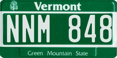VT license plate NNM848
