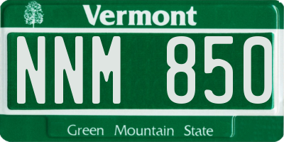 VT license plate NNM850