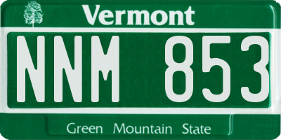 VT license plate NNM853