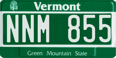 VT license plate NNM855