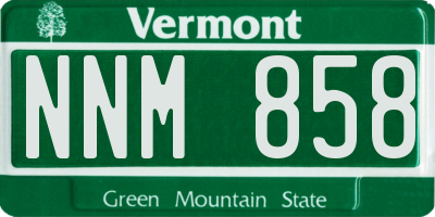 VT license plate NNM858