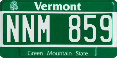 VT license plate NNM859