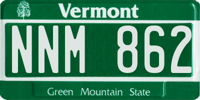 VT license plate NNM862