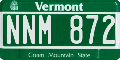 VT license plate NNM872
