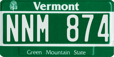 VT license plate NNM874