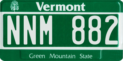 VT license plate NNM882