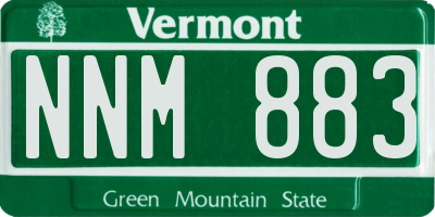 VT license plate NNM883