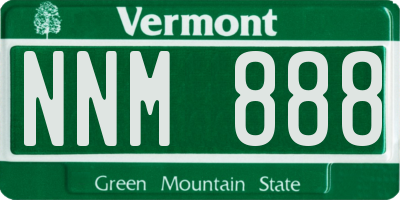 VT license plate NNM888