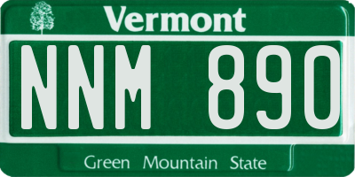 VT license plate NNM890