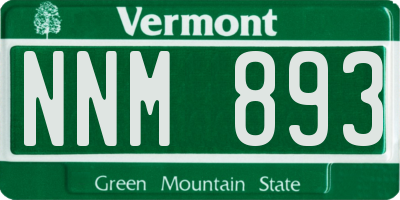 VT license plate NNM893