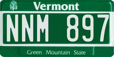VT license plate NNM897