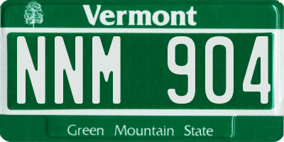 VT license plate NNM904