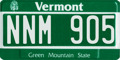 VT license plate NNM905