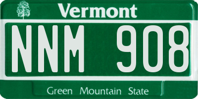 VT license plate NNM908