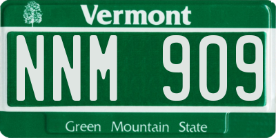 VT license plate NNM909
