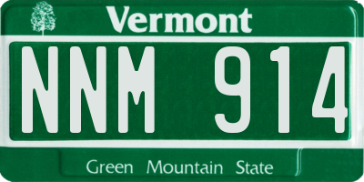 VT license plate NNM914