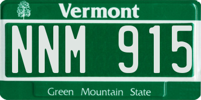 VT license plate NNM915