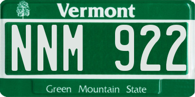 VT license plate NNM922
