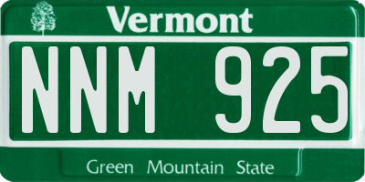 VT license plate NNM925
