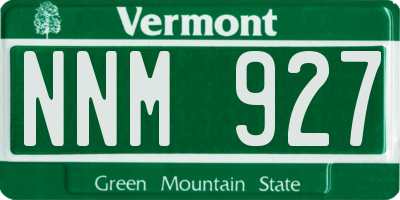 VT license plate NNM927