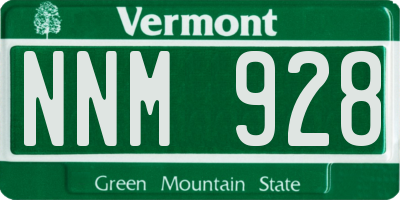 VT license plate NNM928