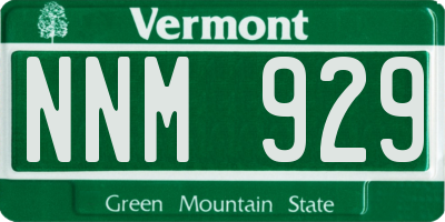 VT license plate NNM929