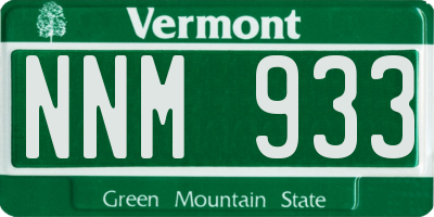 VT license plate NNM933