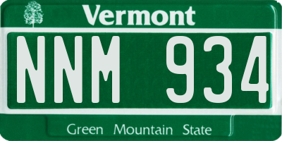 VT license plate NNM934